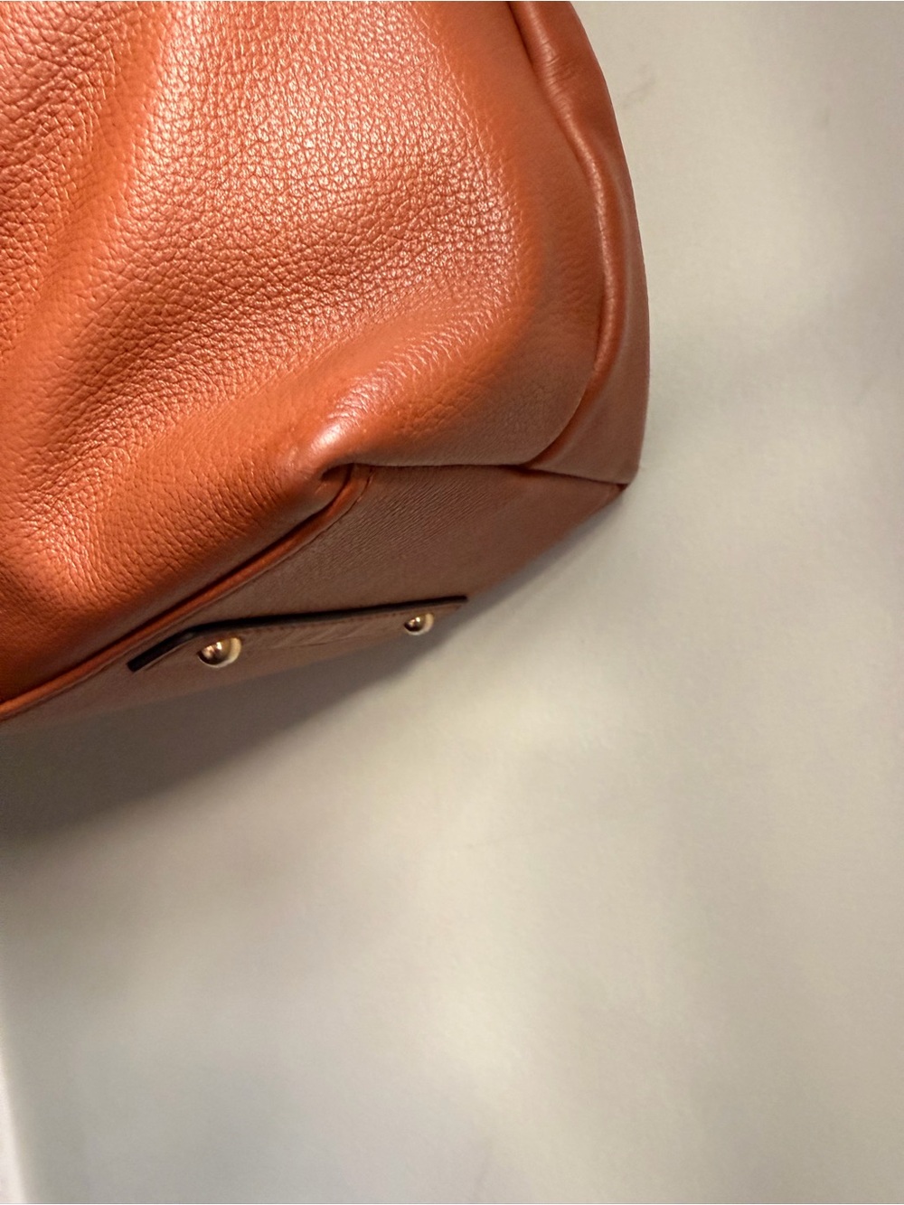 Leather Hobo Shoulder Bag in Cognac Brown - Picture 10 of 10